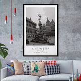 Antwerp, Belgium Black And White Art Framed Art Prints Wall Art Decor, Framed Picture
