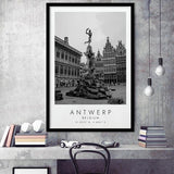 Antwerp, Belgium Black And White Art Framed Art Prints Wall Art Decor, Framed Picture