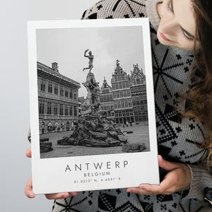 Antwerp, Belgium Black And White Art Canvas Prints Wall Art Home Decor
