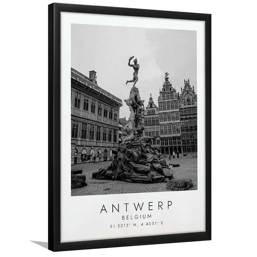 Antwerp, Belgium Black And White Art Framed Art Prints Wall Art Decor, Framed Picture
