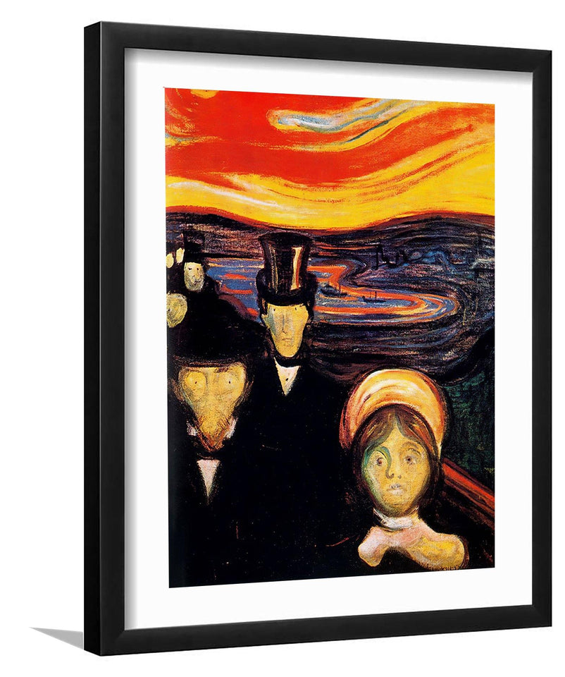 Anxiety By Edward Munch-Canvas Art,Art Print,Framed Art,Plexiglass cover