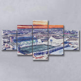 Apogee Stadium North Texas Mean Green Watercolor, 5 Pieces, Multi Panel Canvas Prints Wall Art Decor