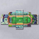 Appalachian Mountaineers Kidd Brewer Stadium Watercolor, 5 Pieces, Multi Panel Canvas Prints Wall Art Decor