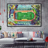 Appalachian Mountaineers Kidd Brewer Stadium Watercolor100, Sport Art Prints Fan Gift, Framed Canvas Prints Wall Art Decor