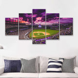 April Leibrock Baseball Stadiums  5 Pieces Canvas Prints Wall Art - Painting Canvas, Multi Panel, Home Wall Decor, For Sale