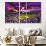 April Leibrock Baseball Stadiums 5 Pieces Canvas Prints Wall Art Decor - Painting Canvas,Multi Panel,Painting Prints,For Sale