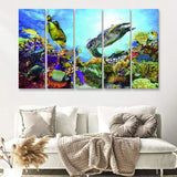 Aquarium Decor for House Underwater Life 5 Piece B Canvas Prints Wall Art Decor - Painting Canvas, Multi Panels