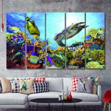 Aquarium Decor for House Underwater Life 5 Piece B Canvas Prints Wall Art Decor - Painting Canvas, Multi Panels
