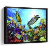 Aquarium Decor for House Underwater Life Framed Canvas Prints Wall Art Decor - Paiting Canvas, Art Prints, Floating Frame