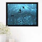 Aquarium Framed Canvas Prints Wall Art - Painting Canvas, Floating Frame, Wall Decor