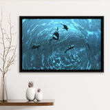 Aquarium Framed Canvas Prints Wall Art - Painting Canvas, Floating Frame, Wall Decor