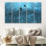 Aquarium 5 Pieces B Canvas Prints Wall Art - Painting Canvas, Multi Panel