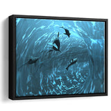 Aquarium Framed Canvas Prints Wall Art - Painting Canvas, Floating Frame, Wall Decor