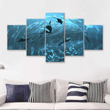 Aquarium 5 Pieces Canvas Prints Wall Art - Painting Canvas, Multi Panel