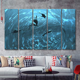 Aquarium 5 Pieces B Canvas Prints Wall Art - Painting Canvas, Multi Panel
