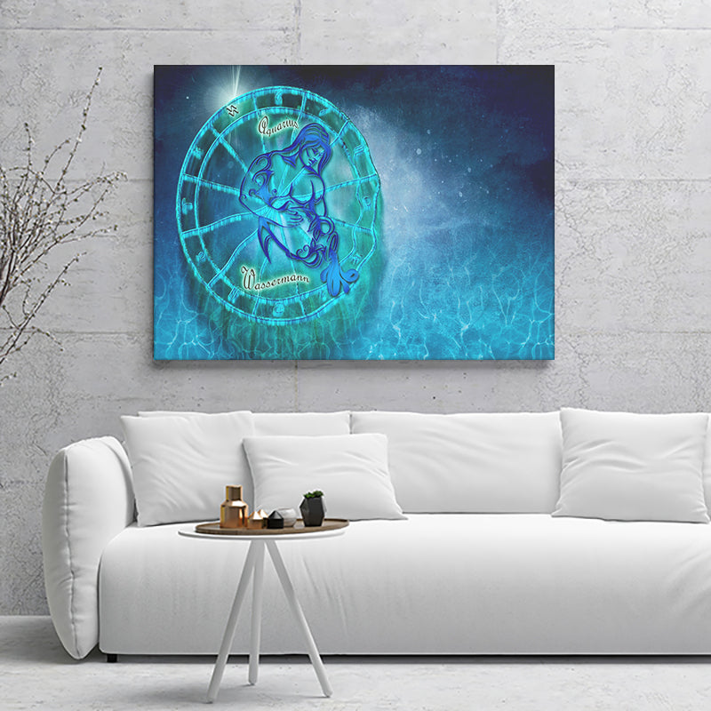 Aquarius Horoscope Zodiac Sign Canvas Wall Art - Canvas Prints, Prints For Sale, Painting Canvas,Canvas On Sale