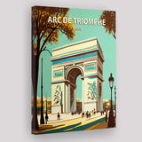 Arc de Triomphe Retro Art Print ,City Art Print, Large Canvas, Canvas Print Wall Art Home Decor
