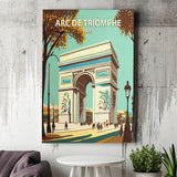 Arc de Triomphe Retro Art Print ,City Art Print, Large Canvas, Canvas Print Wall Art Home Decor
