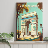 Arc de Triomphe Retro Art Print ,City Art Print, Large Canvas, Canvas Print Wall Art Home Decor