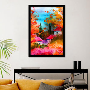 Architecture And Vegetation Of The Village Framed Wall Art - Framed Prints, Print for Sale, Painting Prints, Art Prints