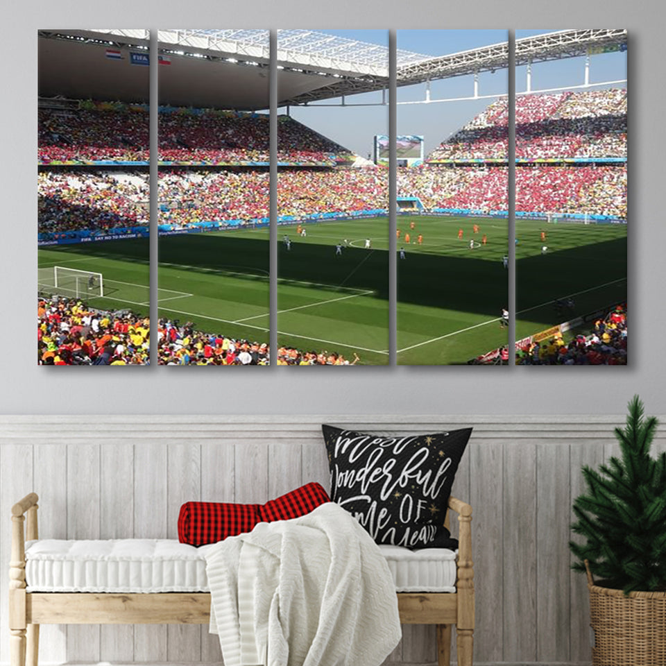 Arena Corinthians De Sao Paulo, Stadium Canvas, Sport Art, Gift for him, Multi Panels B, Canvas Prints Wall Art Decor