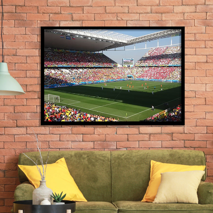 Arena Corinthians De Sao Paulo, Stadium Canvas, Sport Art, Gift for him, Framed Art Prints Wall Art Decor, Framed Picture