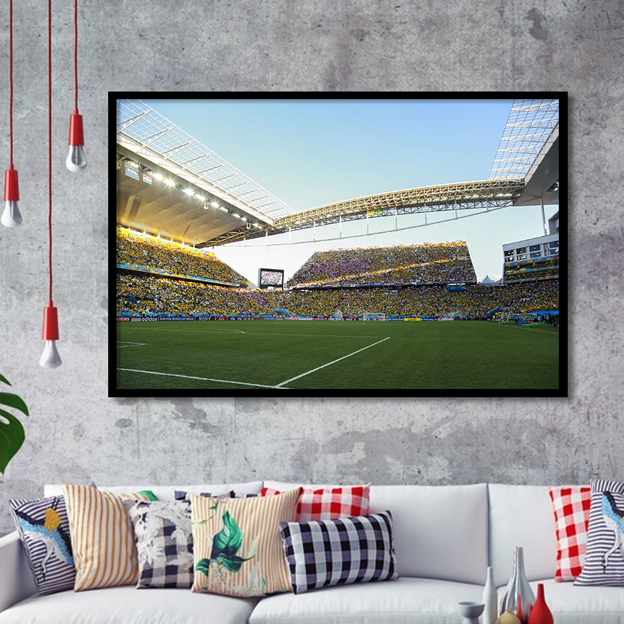 Arena Corinthians Full Stadium, Stadium Canvas, Sport Art, Gift for him, Framed Art Prints Wall Art Decor, Framed Picture