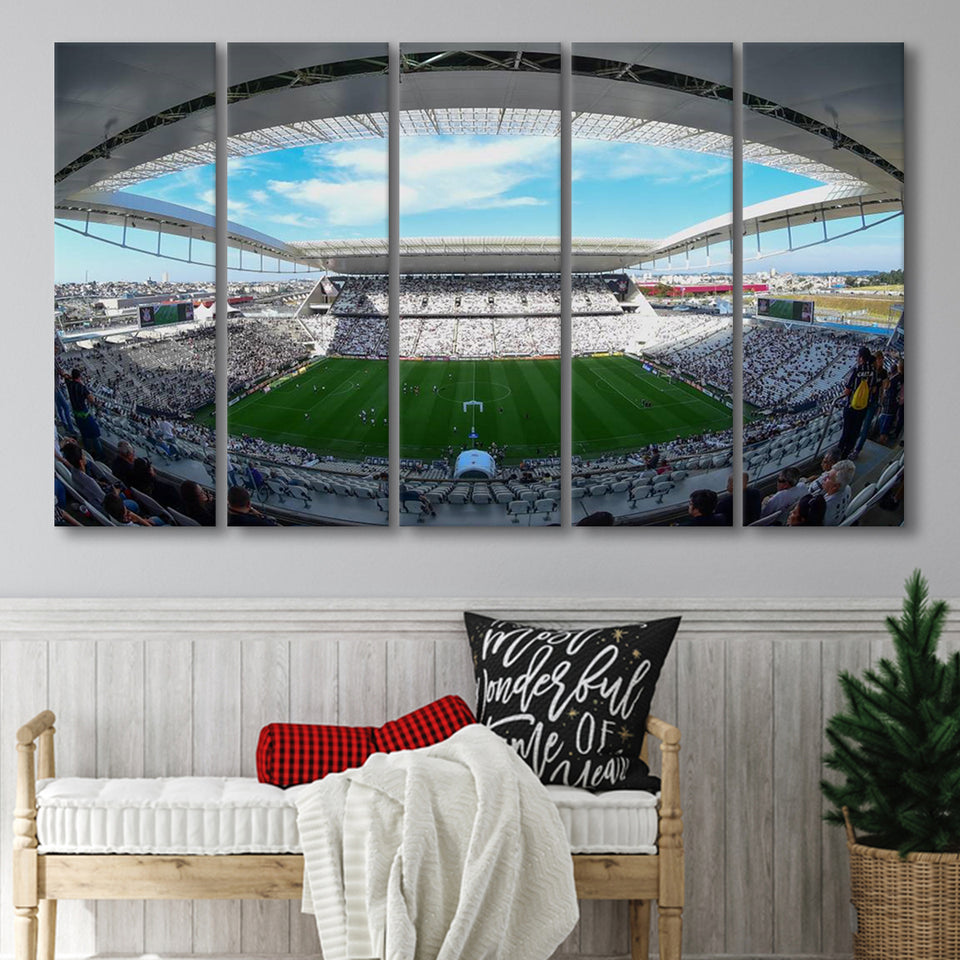 Arena Corinthians, Stadium Canvas, Sport Art, Gift for him, Multi Panels B, Canvas Prints Wall Art Decor