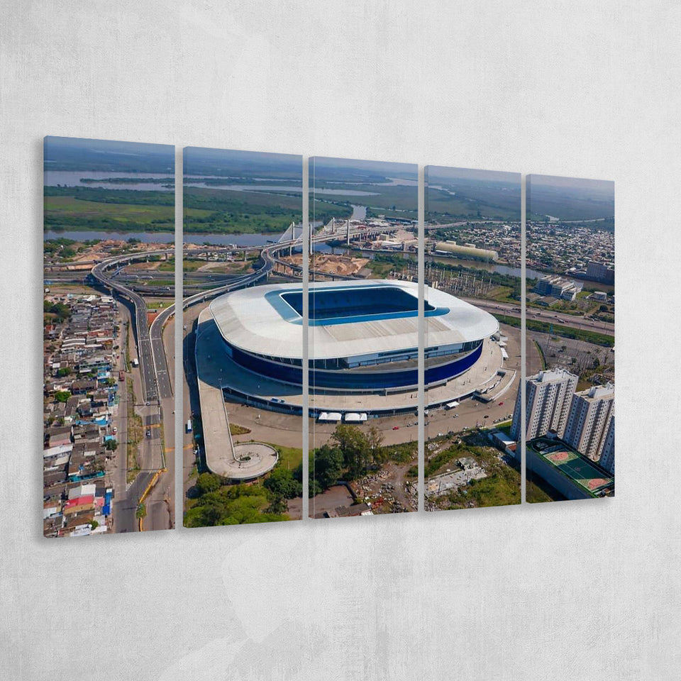 Arena Do Gremio Aerial View, Stadium Canvas, Sport Art, Gift for him, Multi Panels B, Canvas Prints Wall Art Decor