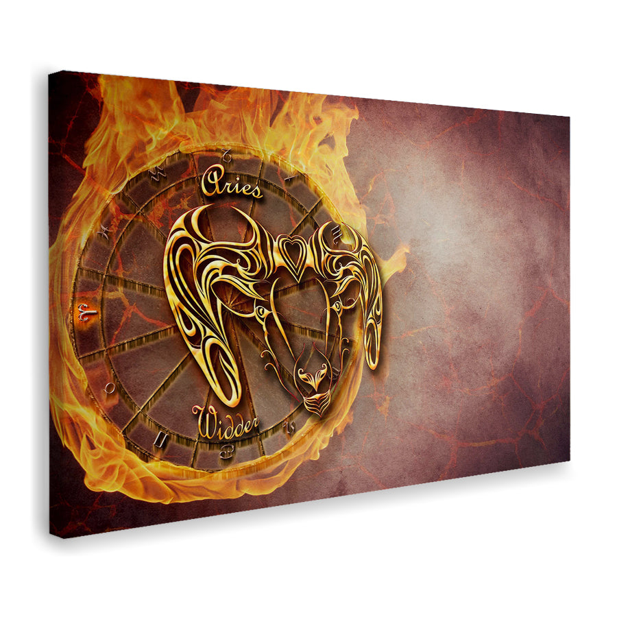 Aries Zodiac Sign Symbol Horoscope Canvas Wall Art - Canvas Prints, Prints For Sale, Painting Canvas,Canvas On Sale