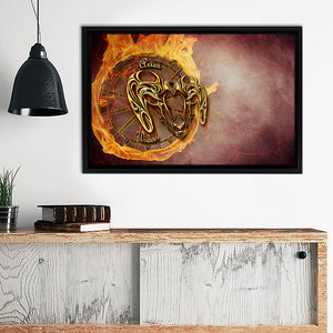 Aries Zodiac Sign Symbol Horoscope Framed Canvas Wall Art - Canvas Prints, Prints For Sale, Painting Canvas,Framed Prints