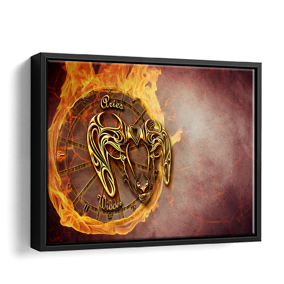 Aries Zodiac Sign Symbol Horoscope Framed Canvas Wall Art - Canvas Prints, Prints For Sale, Painting Canvas,Framed Prints