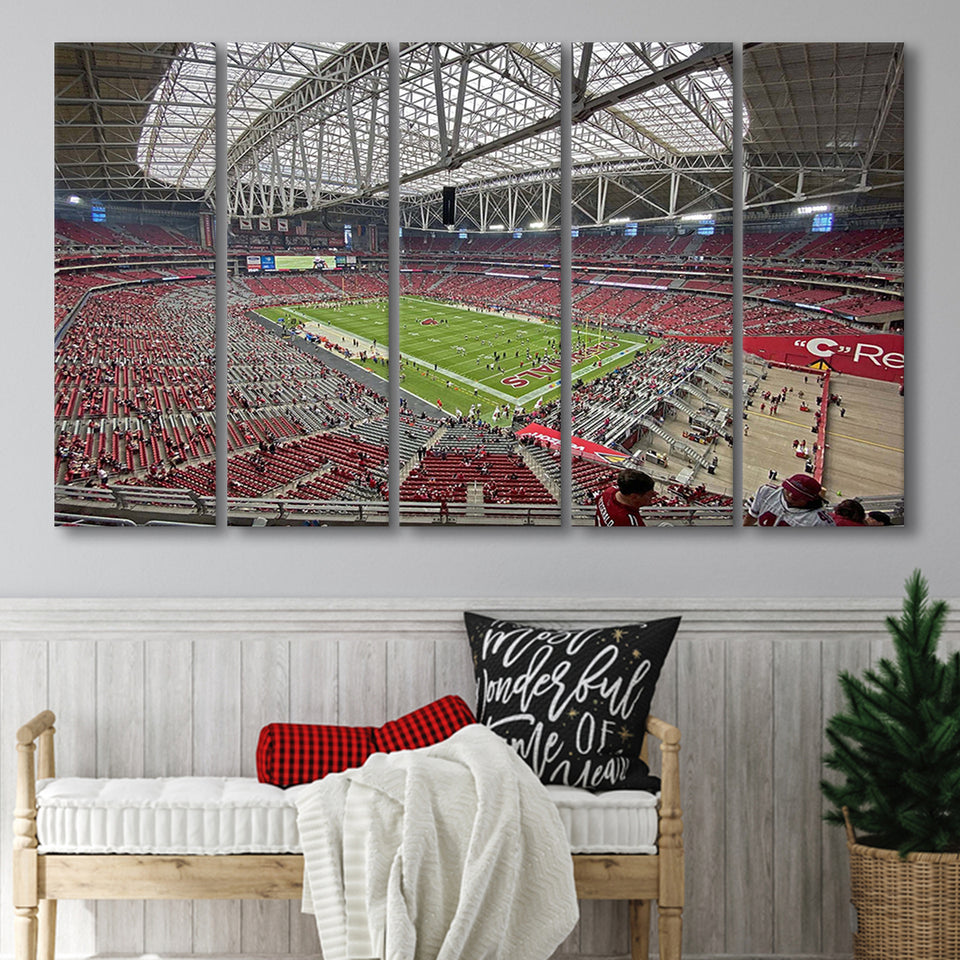 Arizona Cardinals Stadium Canvas Prints State Farm Stadium Wall Art100,Multi Panels B,Sport Stadium Art Prints, Fan Gift