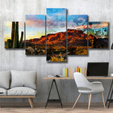 Arizona Desert 5 Pieces Canvas Prints Wall Art Decor - Painting Canvas, Mixed Canvas, Multi Panels