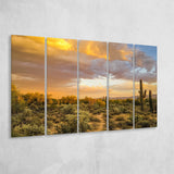 Arizona Desert, Sonoran Desert 5 Panels B,Large Canvas,Canvas Prints Wall Art Home Decor