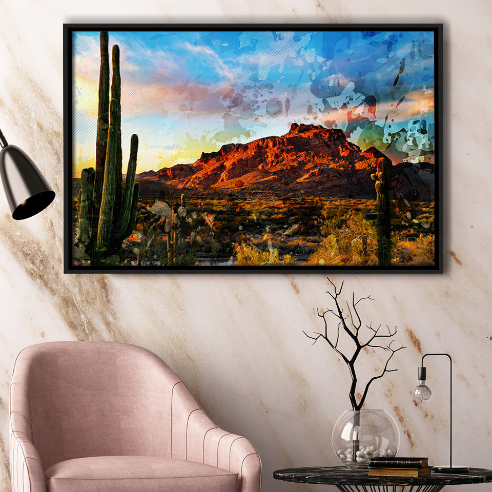 Arizona Desert Framed Canvas Prints Wall Art Decor - Painting Canvas, Framed Picture, Home Decor