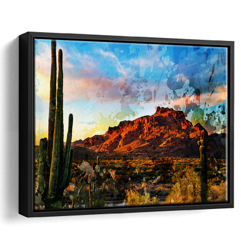 Arizona Desert Framed Canvas Prints Wall Art Decor - Painting Canvas, Framed Picture, Home Decor