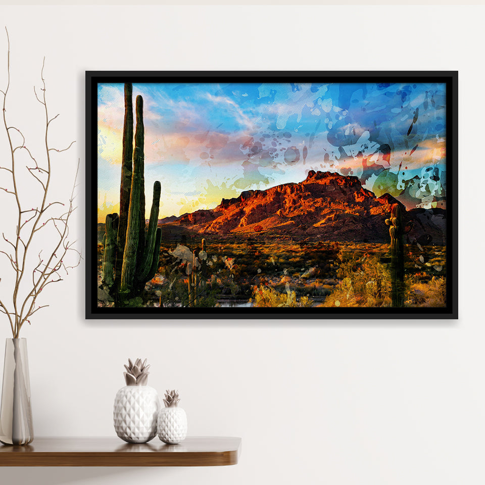 Arizona Desert Framed Canvas Prints Wall Art Decor - Painting Canvas, Framed Picture, Home Decor