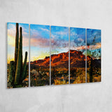Arizona Desert 5 Piece B Canvas Prints Wall Art Decor, Multi Panels,Large Canvas, Home Decor