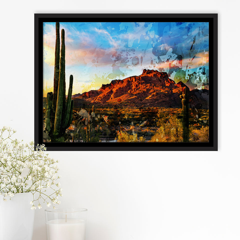 Arizona Desert Framed Canvas Prints Wall Art Decor - Painting Canvas, Framed Picture, Home Decor
