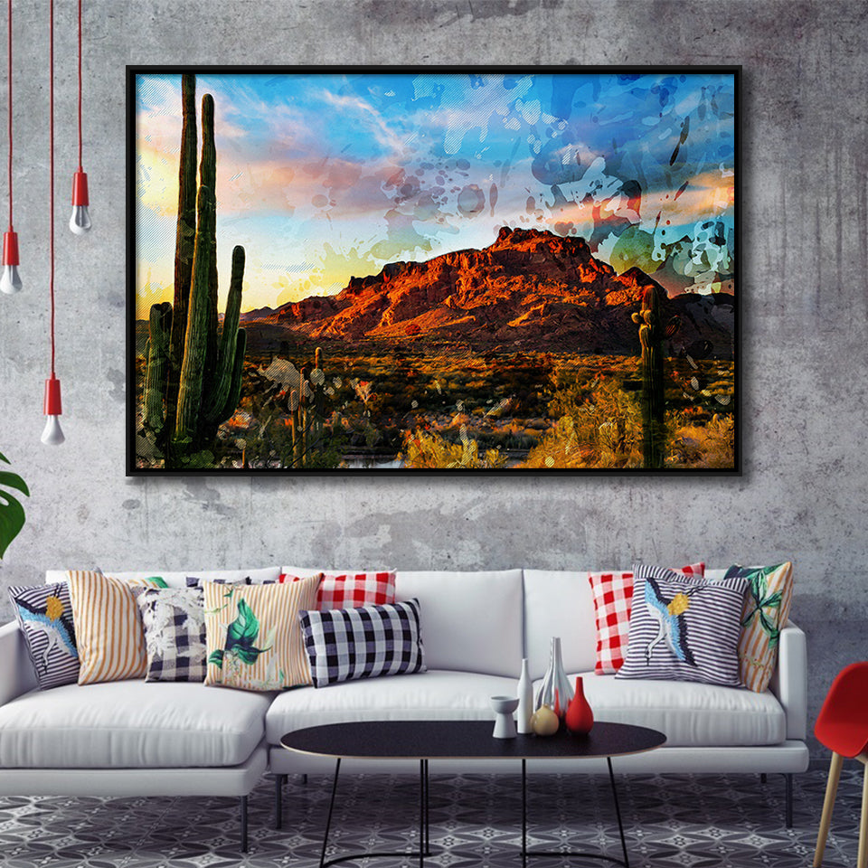 Arizona Desert Framed Canvas Prints Wall Art Decor - Painting Canvas, Framed Picture, Home Decor
