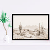 Arizona Desert Sepia Framed Art Print Wall Decor - Painting Art, Framed Picture, Home Decor