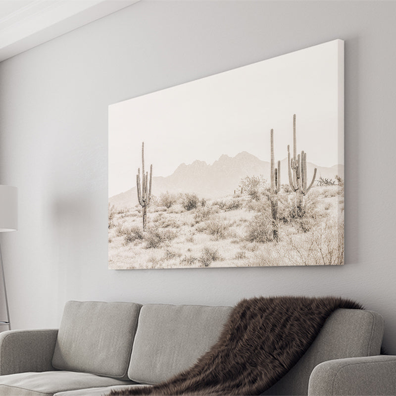 Arizona Desert Sepia Canvas Prints Wall Art - Painting Canvas,Wall Decor,Art Print,Home Decor