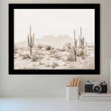 Arizona Desert Sepia Framed Art Print Wall Decor - Painting Art, Framed Picture, Home Decor