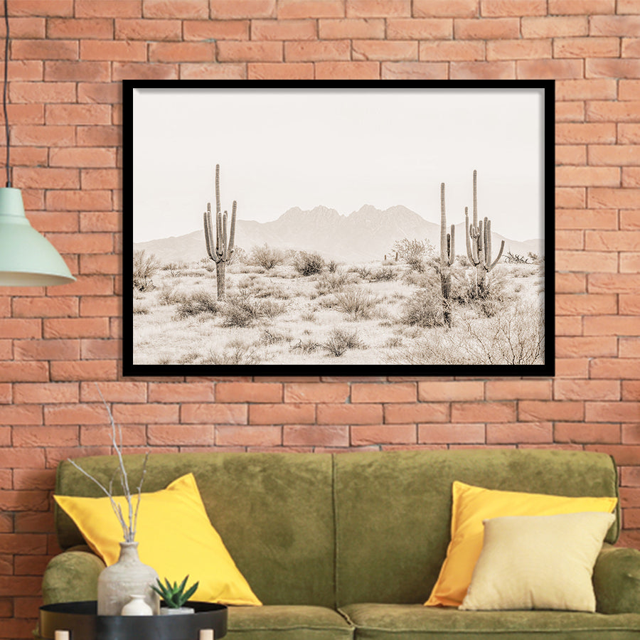Arizona Desert Sepia Framed Art Print Wall Decor - Painting Art, Framed Picture, Home Decor