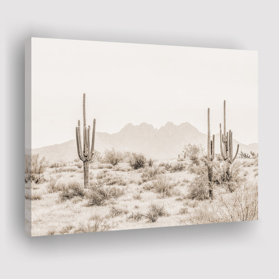 Arizona Desert Sepia Canvas Prints Wall Art - Painting Canvas,Wall Decor,Art Print,Home Decor