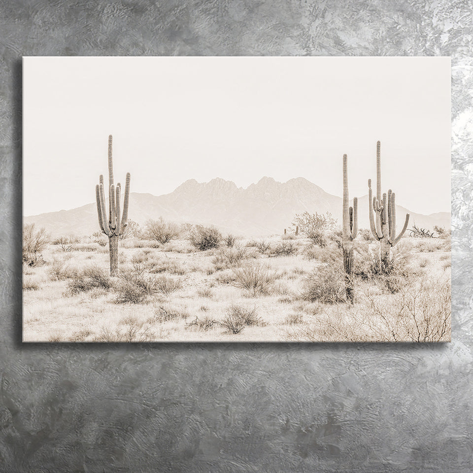 Arizona Desert Sepia Canvas Prints Wall Art - Painting Canvas,Wall Decor,Art Print,Home Decor