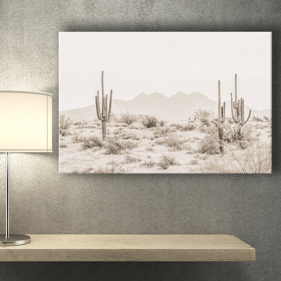 Arizona Desert Sepia Canvas Prints Wall Art - Painting Canvas,Wall Decor,Art Print,Home Decor