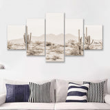 Arizona Desert Sepia 5 Piece Multi Panels Canvas Prints Wall Art - Painting Canvas,Wall Decor
