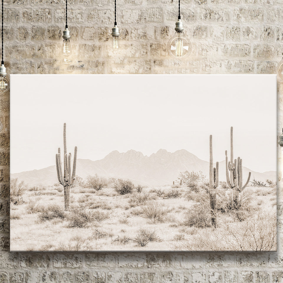Arizona Desert Sepia Canvas Prints Wall Art - Painting Canvas,Wall Decor,Art Print,Home Decor